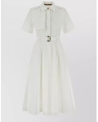 Burberry - Poplin Shirt Dress Belted Waist Midi - Lyst