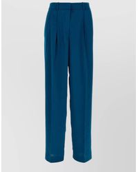 Michael Kors - Satin Pleated Trousers Belt Loops Side Pockets - Lyst
