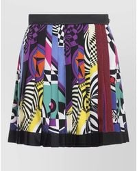 Versace - Silk Teatro Printed Pleated Mini Skirt - Lyst
