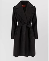 Max Mara - Waist Belted Long Length Lapels Pockets - Lyst