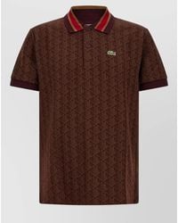 Lacoste - Jacquard Monogram Polo Shirt - Lyst