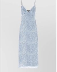 Michael Kors - Floral-Print V-Neck Midi Dress - Lyst