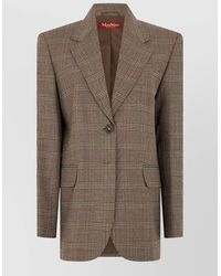 Max Mara - Virgin Wool Checked Single-Breasted Jacket - Lyst