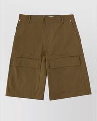 MSGM - Cotton Shorts Logo Patch Belt Loops - Lyst