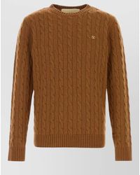 Valentino Garavani - Cashmere Crew Neck Cable Knit Sweater - Lyst