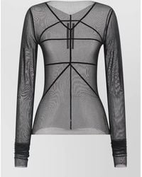 Rick Owens - Temple Long Sleeve Sheer Geometric Top - Lyst