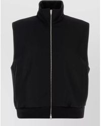 Jil Sander - Wool Vest High Collar Ribbed Hem - Lyst