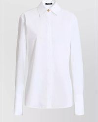 Balmain - Cotton Poplin Straight-Fit Long-Sleeve Shirt - Lyst