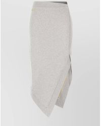 The Attico - Cotton Asymmetric Midi Skirt - Lyst