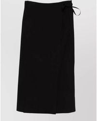 DUNST - High Waist Midi Wrap Skirt Tie Detail - Lyst