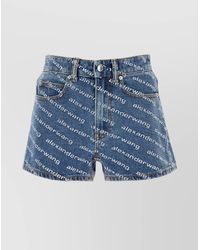 Alexander Wang - Denim Shorts Featuring Printed Design - Lyst