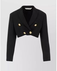 Palm Angels - Virgin Wool Blend Cropped Double-Breasted Blazer - Lyst