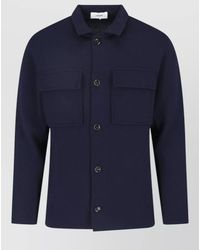 Lardini - Collared Jacket Long Sleeves Textured Fabric Pockets - Lyst
