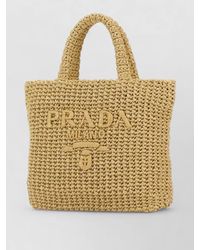 Prada - Na Raffia Shoulder Bag - Lyst