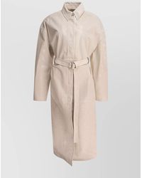 Sportmax - Leather Trench Coat - Lyst