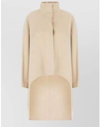Alaïa - Cashmere Asymmetric High-Neck Coat - Lyst