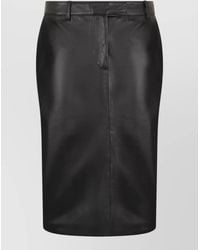 GIUSEPPE DI MORABITO - High Waist Leather Midi Skirt - Lyst