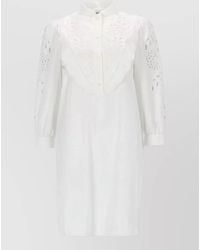 Valentino - Dress Long Sleeves Cuffed Cuffs Scalloped Hem - Lyst