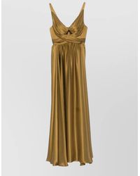 Zimmermann - Silk Draped Cutout V-Neck Sleeveless Maxi Dress - Lyst