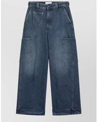 Givenchy - Denim Cropped Cocoon Cargo Wide-Leg Trousers - Lyst