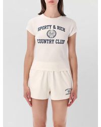Sporty & Rich - Collegiate Cotton Crew Neck Slim T-Shirt - Lyst