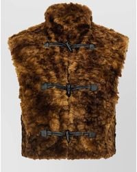 Isabel Marant - Faux Fur Curly High Neck Sleeveless Vest - Lyst