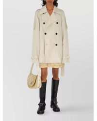 Burberry - Silk Double-Breasted Belted Jacket - Lyst