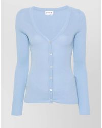P.A.R.O.S.H. - Fitted Cotton Blend Ribbed Knit Cardigan - Lyst