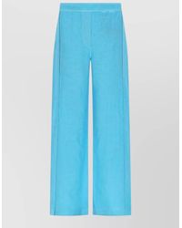 120% Lino - Linen Pants Wide Leg Seam Detailing - Lyst