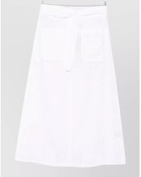 TOTEME - Linen Cotton Blend Wrap Midi Skirt Pockets - Lyst