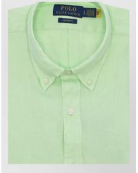Ralph Lauren - Custom Fit Linen Shirt Long Sleeves Button Down - Lyst