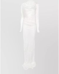 Gucci - Draped One-Shoulder Long-Sleeve Side-Slit Maxi Dress - Lyst