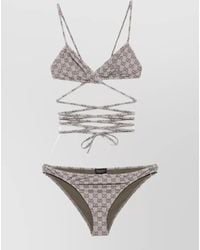 Gucci - Logo-Print Triangle Bikini Set - Lyst