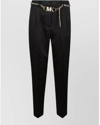 Michael Kors - Chain Belt Cropped Trousers Pleated Design Pockets - Lyst