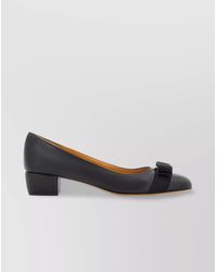 Ferragamo - Soft Bow Block Heel Pumps - Lyst
