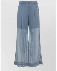 Brunello Cucinelli - Organza Wide-Leg Pants - Lyst