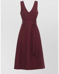P.A.R.O.S.H. - Midi Dress A Line Waist Tie - Lyst