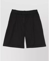 Via Masini 80 - Bermuda Shorts Elastic Waistband Pockets Pleats Hem - Lyst