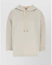 Max Mara - Rally Sweatshirt With Hood And Ribbed Cuffs - Lyst