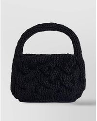 JW Anderson - Leather Mini Bag With Braided Texture And Top Handle - Lyst
