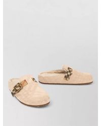 Burberry - Suede Shearling Mules - Lyst