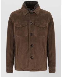 Moorer - Polyester Blend Down Jacket Collared Pockets - Lyst