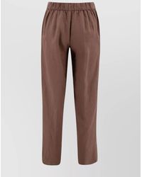 Whyci - Linen High-Waisted Straight Leg Trousers - Lyst
