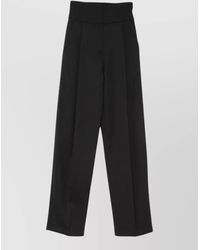 Elisabetta Franchi - High Waisted Wide Leg Tailored Pants - Lyst