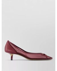 Jacquemus - Tourni B Leather Mesh Bow Kitten Pumps - Lyst