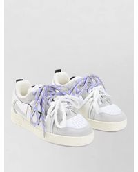Moschino - Lace Up Sneakers Suede Leather Mix - Lyst