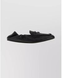 Miu Miu - Nappa Leather Loafers Featuring Elasticated Trim - Lyst