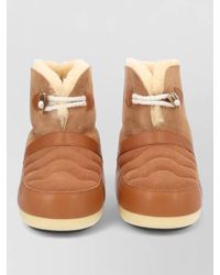 Moon Boot - Leather Shearling Slippers - Lyst