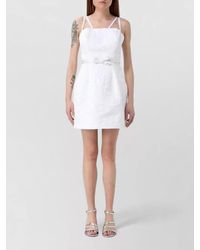 Elisabetta Franchi - Polyester Dress Belted Waist Mini Straps - Lyst