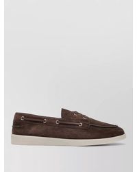 Prada - Boat Shoes Rubber Sole Suede Finish - Lyst